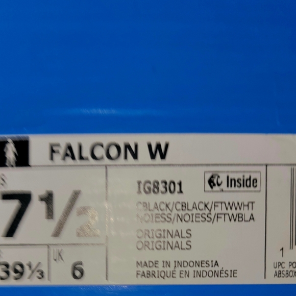 NIB Adidas Falcon Women's 7.5 Core Black White Chunky Retro Sneakers IG8301 - Picture 12 of 16